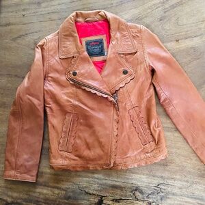 Catimini Leather Jacket Girls Size 5